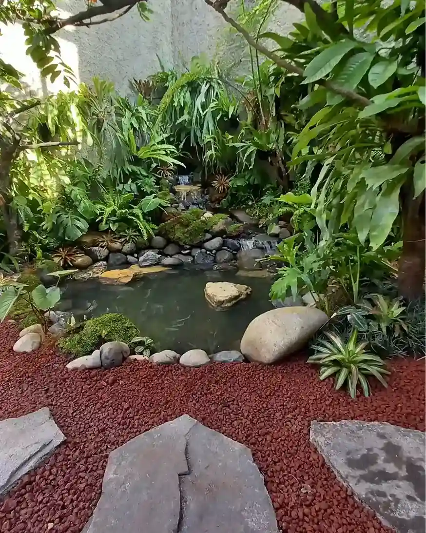 Hasil akhir kolam dan sungai buatan